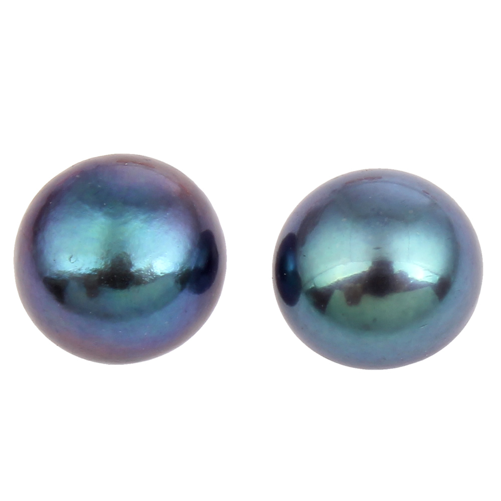 Perlas Freshwater Perforadas, Perlas cultivadas de agua dulce, Cúpula, perforado medio, más colores para la opción, 7-7.5mm, agujero:aproximado 0.8mm, Vendido por Par