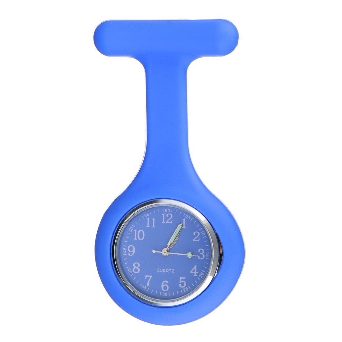 Reloj Colgante, silicona, con dial de aleación de cinc & Vidrio, chapado en color de platina, más colores para la opción, libre de níquel, plomo & cadmio, 40x85mm, Vendido por UD