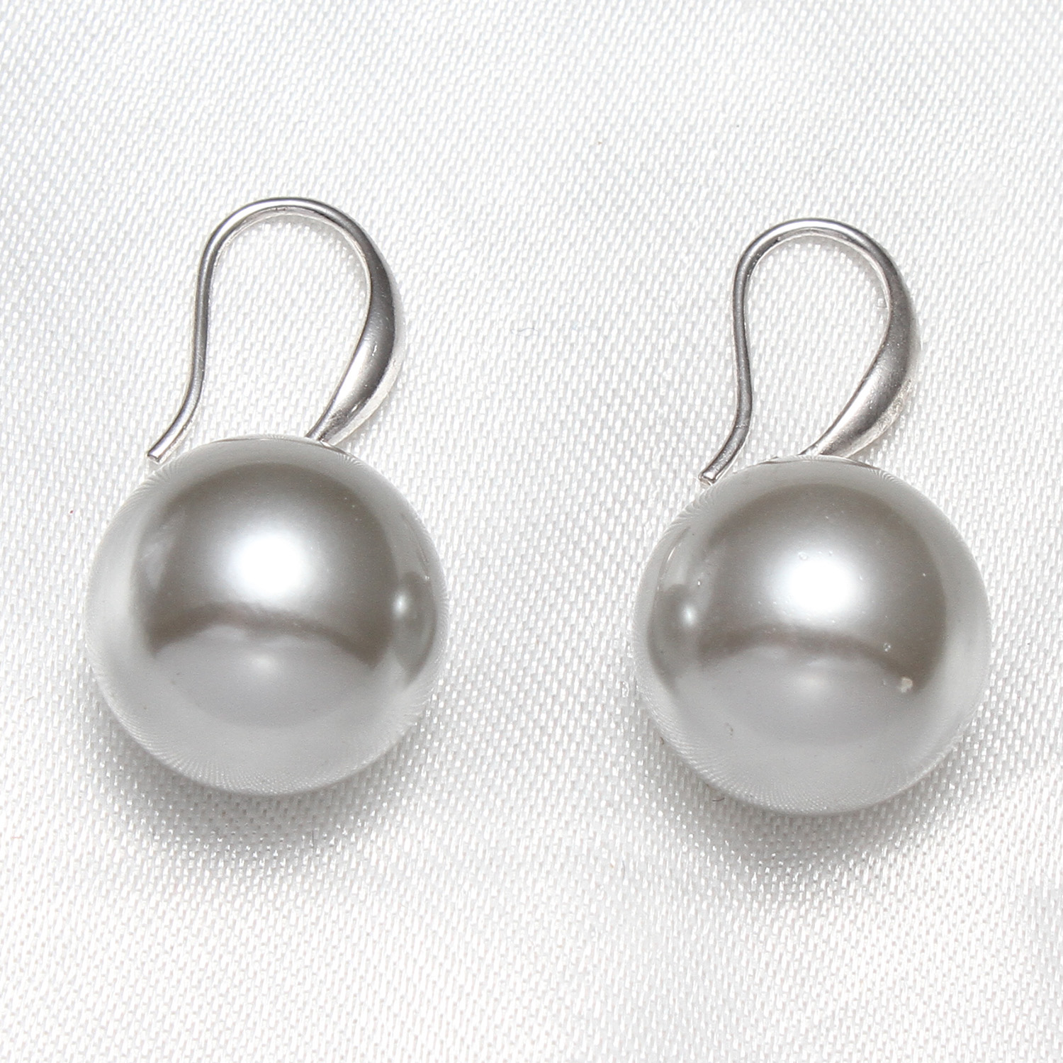 Édesvízi gyöngy fülbevaló, Shell Pearl, sárgaréz fülbevaló akasztó, Kerek, a nő, több színt a választás, 14x34mm, Által értékesített pár