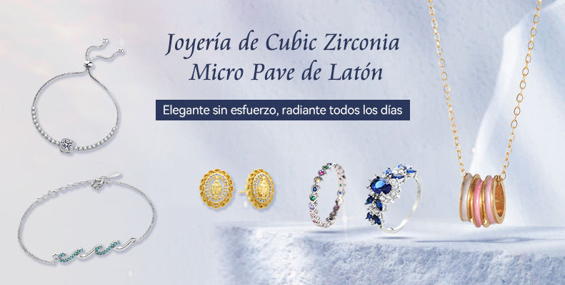 Joyería de Cubic Zirconia Micro Pave de Latón