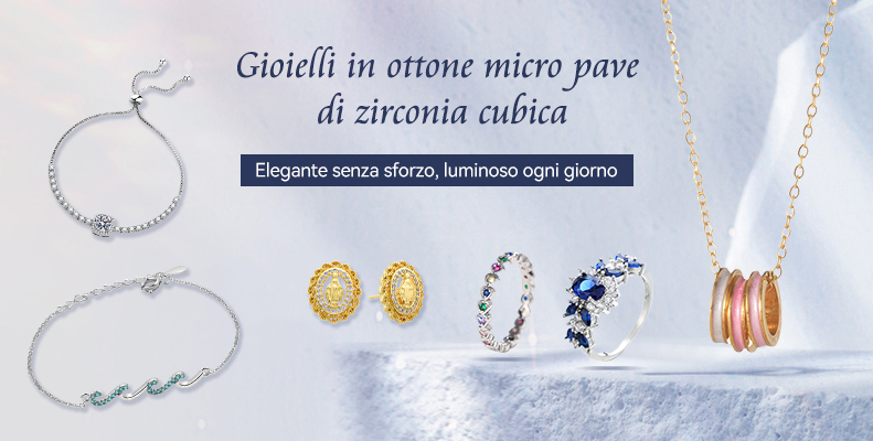 Gioielli in ottone micro pave di zirconia cubica