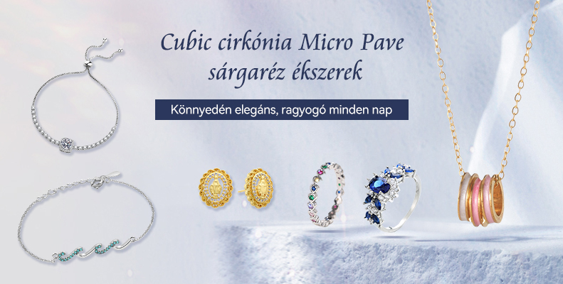 Cubic cirkónia Micro Pave sárgaréz ékszerek