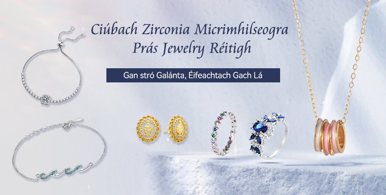 Ciúbach Zirconia Micrimhilseogra Prás Jewelry Réitigh