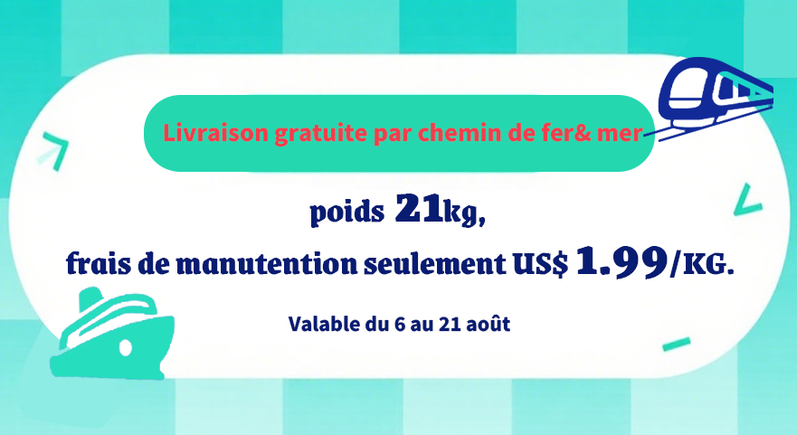 Livraison gratuite par chemin de fer& mer