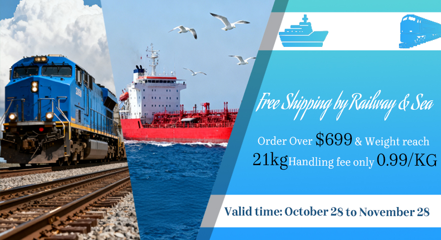 Free Shipping by Railway & Sea