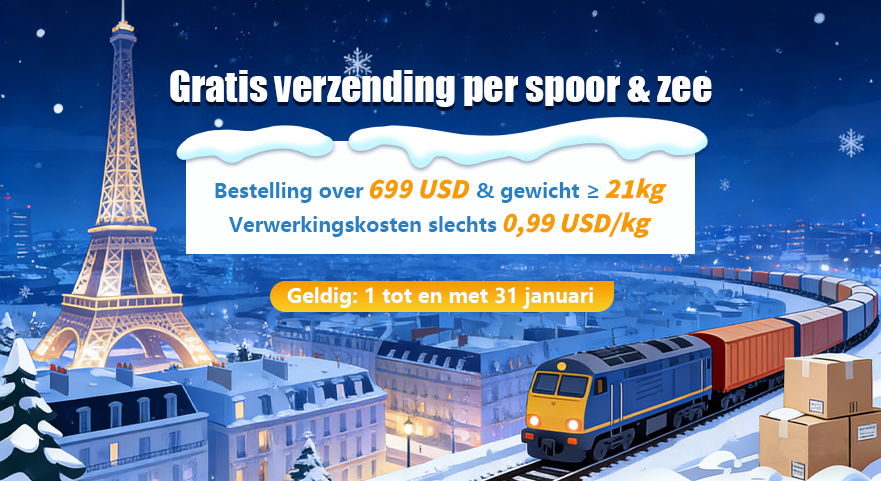 ‌Gratis verzending per spoor & zee