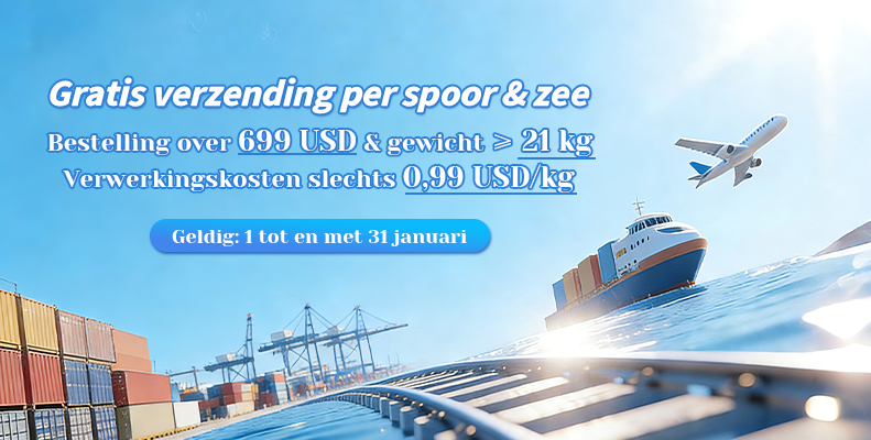 ‌Gratis verzending per spoor & zee