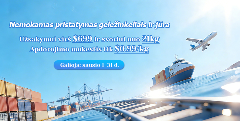 Nemokamas pristatymas geležinkeliais ir jūra