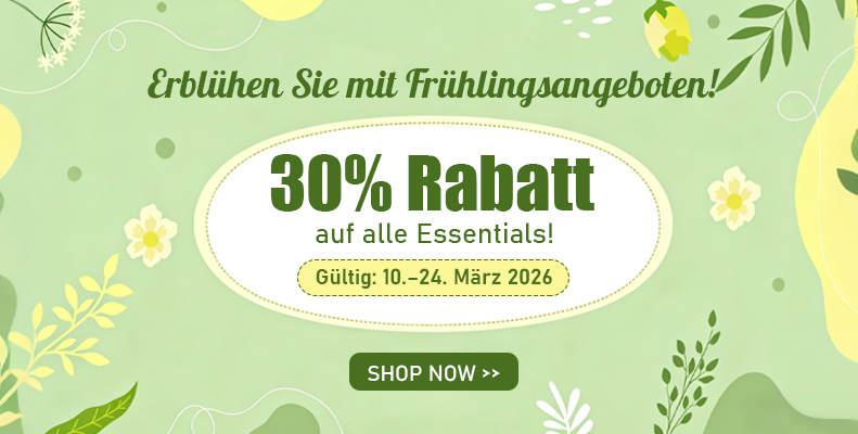 ‌30% Rabatt auf alle Essentials!