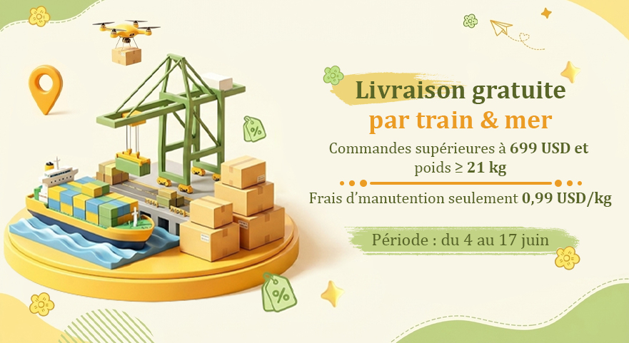 Livraison gratuite par train & mer