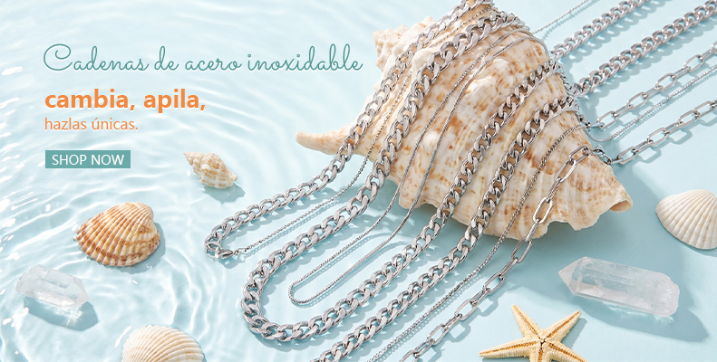 Cadenas de acero inoxidable — cambia, apila, hazlas únicas.