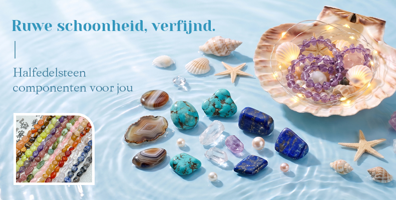 Ruwe schoonheid, verfijnd. Halfedelsteen componenten voor jou