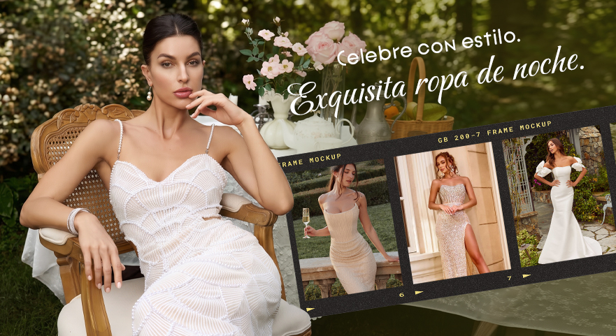 Exquisita ropa de noche.