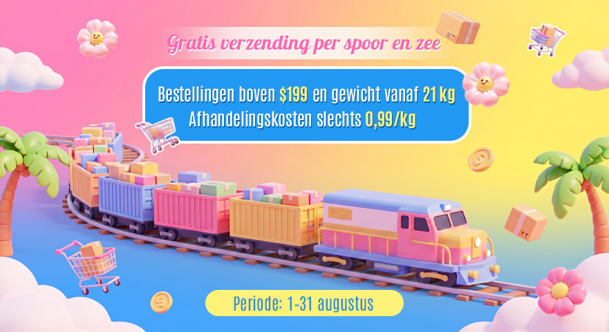 Gratis verzending per spoor en zee  