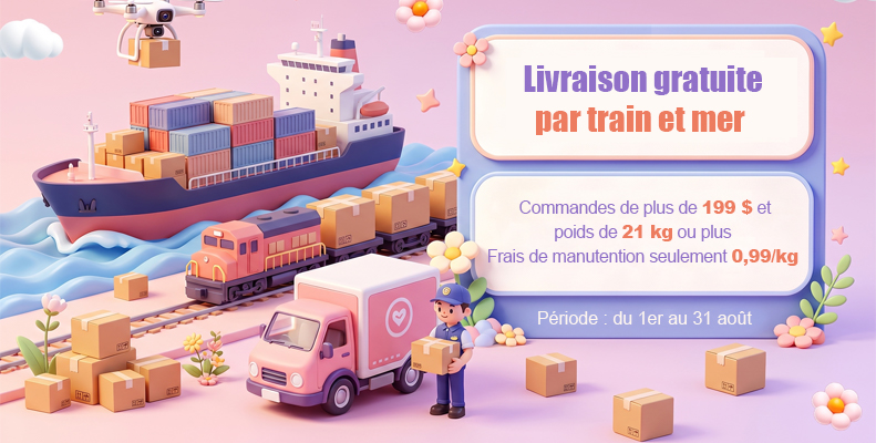 Livraison gratuite par train et mer  