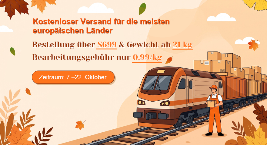 Kostenloser Versand für die meisten europäischen Länder