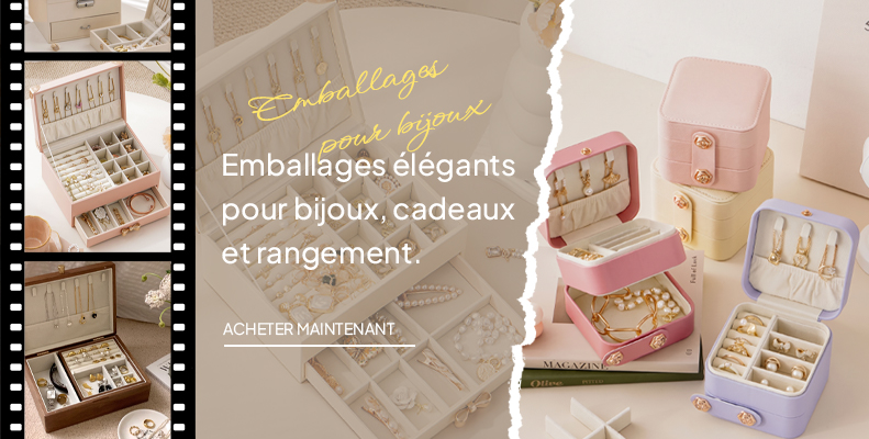 Emballages élégants pour bijoux, cadeaux et rangement.