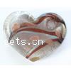 Lampwork Glass Pendant Flat Hearts Silver Foil