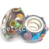 Lampwork Sterling Silver Double Core Beads, Rondelle, 13x8mm, Hole:Approx 4.5MM, Sold by PC