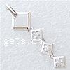 Cubic Zirconia Sterling Silver Pendants, 925 Sterling Silver, Rhombus, plated, with cubic zirconia 