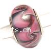 Lampwork Sterling Silver Double Core Beads, Rondelle Approx 4.5MM 