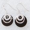 Boucle d'oreille en argent sterling Agate Drop, argent sterling 925, avec Agate & alliage de zinc, acier inoxydable boucle d'oreille crochet, Plat rond, Placage, plus de couleurs à choisir Vendu par paire