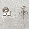 Brass Earring Stud Component, stainless steel post pin, plated 