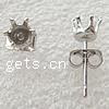 Brass Earring Stud Component, stainless steel post pin, plated 