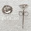 Brass Earring Stud Component, stainless steel post pin, plated 