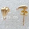 Brass Earring Stud Component, stainless steel post pin, plated, with loop Approx 1mm 