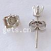 Brass Earring Stud Component, stainless steel post pin, plated 