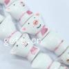 Animal Porcelain Beads, hand drawing, pink 