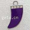 Zinc Alloy Tool Pendants, Scabbard, plated, enamel & with rhinestone Approx 1.5mm 