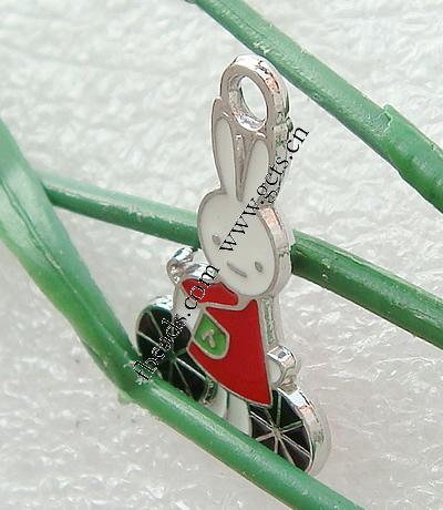 Zinc Alloy Enamel Pendants, Rabbit, plated, more colors for choice, 25x15x1.5mm, Hole:Approx 2.5mm, Sold By PC