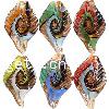 Lampwork Pendants, Leaf, handmade, gold sand 