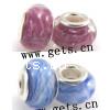 Lampwork Sterling Silver Double Core Beads, Rondelle Approx 4.5MM 