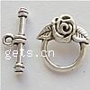 Zinc Alloy Toggle Clasp, Flower, single-strand cadmium free 