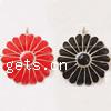 Zinc Alloy Enamel Pendants, Flower, plated Approx 3mm 