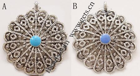 Zinc Alloy Enamel Pendants, Flower, plated, more colors for choice, 30x36x5mm, Hole:Approx 3mm, Sold By PC