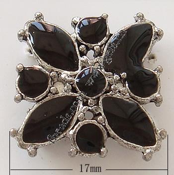 Emaille Zink Legierung Connector, Zinklegierung, Blume, plattiert, mit Strass, keine, 17x17x3mm, Bohrung:ca. 1.5mm, verkauft von PC