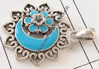 Zinc Alloy Enamel Pendants, Flower, plated, more colors for choice, 29x33x6mm, Hole:Approx 3.5mm, Sold By PC