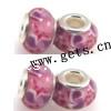 Lampwork Sterling Silver Double Core Beads, Rondelle, 13x8mm, Hole:Approx 4.5MM, Sold by PC