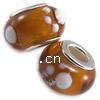 Lampwork Sterling Silver Double Core Beads, Rondelle, 13x8mm, Hole:Approx 4.5MM, Sold by PC