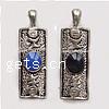 Zinc Alloy Enamel Pendants, Rectangle, plated 