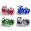 Lampwork Sterling Silver Double Core Beads, Rondelle, 13x8mm, Hole:Approx 4.5MM, Sold by PC