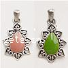 Zinc Alloy Enamel Pendants, Flower cadmium free 