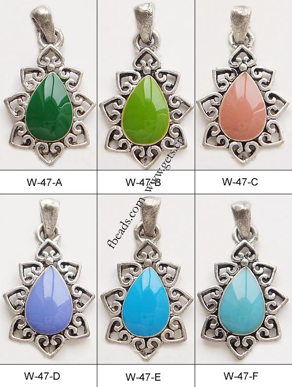 Zinc Alloy Enamel Pendants, Flower, more colors for choice, cadmium free, 20x31.5x4mm, Sold By PC