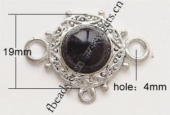 Emaille Zink Legierung Connector, Zinklegierung, rund, plattiert, mit Strass, keine, 19x19x9mm, Bohrung:ca. 4mm, verkauft von PC