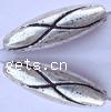 Antik Silber Kunststoffperlen, Kunststoff, oval, plattiert, keine, 22x7x5mm, Bohrung:ca. 2mm, 1100PCs/Tasche, verkauft von Tasche