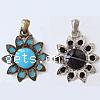 Zinc Alloy Enamel Pendants, Flower, plated Approx 3mm 